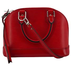 Louis Vuitton Borsa a mano e a tracolla Alma BB in pelle Epi rossa