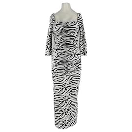 Rotate Kleid aus Baumwolle weiß Zebra Print