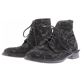 Saint Laurent Stivaletti neri con lacci