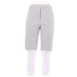 Thom Browne Pantalones cropped rectos grises a rayas