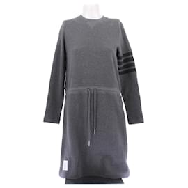 Thom Browne Vestido jersey gris de algodón