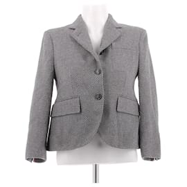 Thom Browne Grauer Crop Anzug aus Wolle
