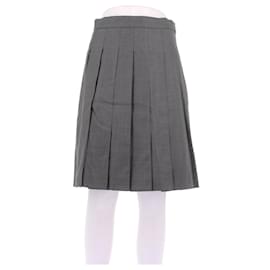 Falda plisada de lana gris Thom Browne