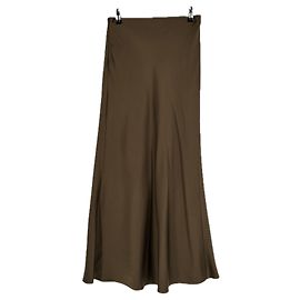 Autre Marque Falda de satén de seda caqui LILYSILK Talla 34
