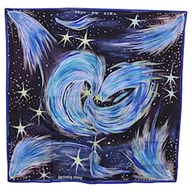 Hermès HERMES Carre 90 Pañuelo FEUX DU CIEL Seda Azul