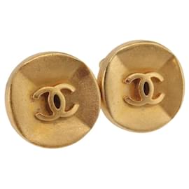 CHANEL COCO Mark Earring Metal Gold Tone CC