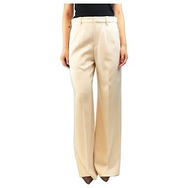 Brunello Cucinelli Pantalones de satén crema - size UK 10