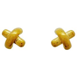 Tiffany & Co. Cross Stitch Stecker-Ohrringe aus 18K Gelbgold