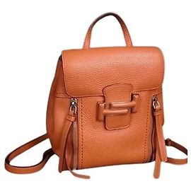 Mini zaino Tod's Double T in pelle arancione