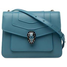 Bulgari Bvlgari Serpenti Forever Crossbody in pelle blu