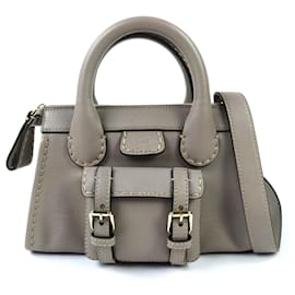 Chloé Mini Borsa Edith Day in pelle di bufalo grigia