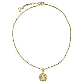 Collana Dior Gold Plated Strass CD Logo Pendant