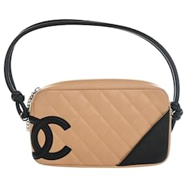 Chanel Beige Quilted Lambskin Cambon Ligne Pochette