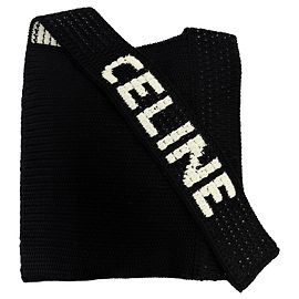 Céline Celine Borsa a tracolla in cotone crochet nero