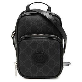 Gucci Black Mini GG Supreme Interlocking G Satchel