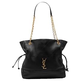Saint Laurent Jamie Shopping Tote Small aus gestepptem Lammleder in Schwarz