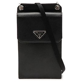 Custodia per smartphone Prada in pelle Saffiano nera