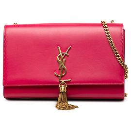 Saint Laurent Pink Medium Smooth Calfskin Classic Monogram Kate Tassel Crossbody