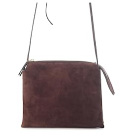 The Row Mini Suede Nu Twin Crossbody Brown