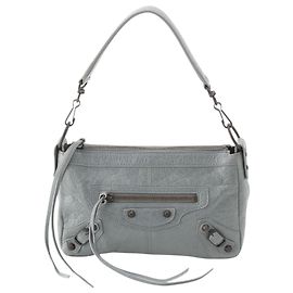 Borsa Balenciaga Gray Mini Lambskin Le City Moto Bag