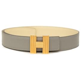 Hermès Gray Box Calf Cadena H Wendelgürtel
