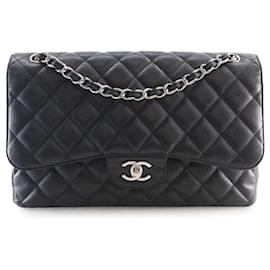 Chanel Black Jumbo Classic Caviar Double Flap
