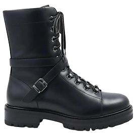 Valentino Garavani Botas de Cordones para Mujer Cuero Negro Talla 39