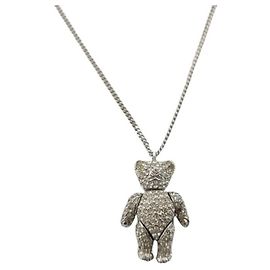 Collana Christian Dior con motivo orso argentato