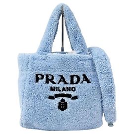 Mini borsa tote Prada in shearling