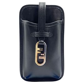 Borsa a tracolla e porta cellulare Fendi in pelle nera