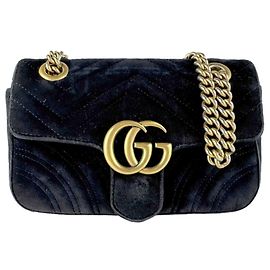 Borsa a tracolla Gucci GG Marmont in velluto
