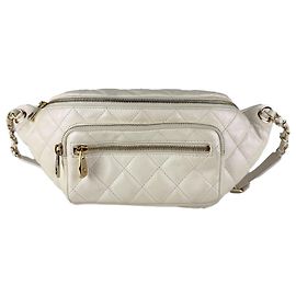 Sac ceinture/Sac à bandoulière Chanel en cuir ivoire
