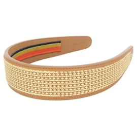 Hermès Fascia per capelli Hermes Elizabeth Gold in pelle Swift