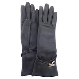 Hermès Hermes warme Handschuhe schwarz