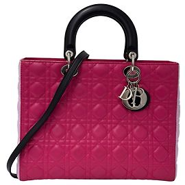Borsa a mano in pelle rosa Christian Dior