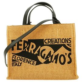 Borsa Salvatore Ferragamo Beige e Nera