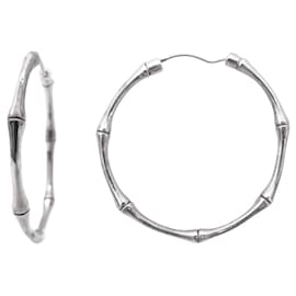 GUCCI BAMBOO CREOLEN AUS 925 STERLINGSILBER SILVER LOOPS EARRINGS