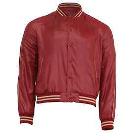 Céline Celine Teddy College Bomberjacke aus burgunderrotem Polyester