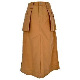 Falda midi cargo Ganni en algodón Rust Orange