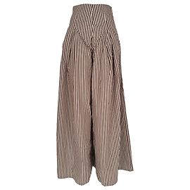 Autre Marque Pantalones anchos a rayas Maria De La Orden en algodón marrón