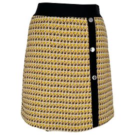 Maje Tweed-Pattern Minirock aus gelbem Polyester