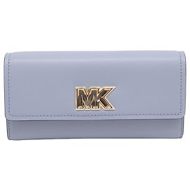 Carteira Bi-Fold Large Mimi Michael Kors em couro Saffiano azul