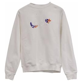 Dior x Kenny Scharf Sweatshirt aus weißer Baumwolle mit besticktem Logo
