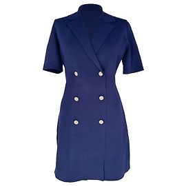 Vestido mini cruzado Maje Ralazer en viscosa azul marino