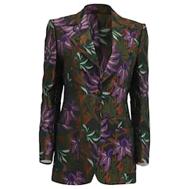 Blazer stampato Dries Van Noten in acetato multicolore