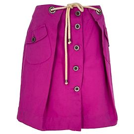 Minifalda con lazada See by Chloé en lino rosa