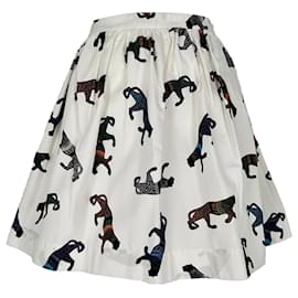 Jupe à imprimé graphique MSGM en polyester blanc