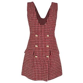 Mini vestido de tweed tejido Trompe-L’œil Maje Russi en algodón multicolor