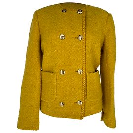 Blazer de tweed cruzado Ba&Sh Joe en lana amarilla