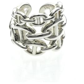 Hermès Hermes Chaine D'ancre Enchainée Band Ring aus Sterlingsilber 925